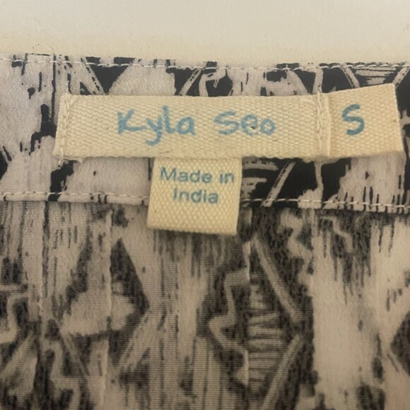 Kyla Seo Anthropologie Womens Colorful Oversized Tunic Boho Pintuck Blouse S - Picture 10 of 12